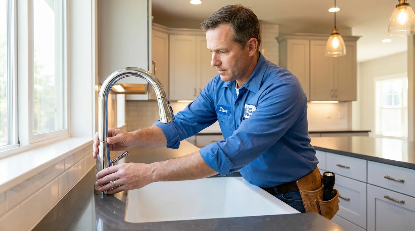 Kitchen faucet installation by Johns Plumbing LLC in Kingsley