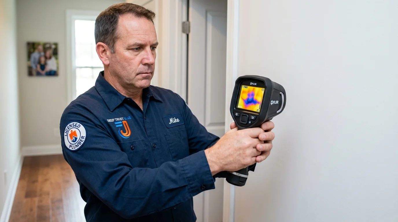 Thermal imaging leak detection by Johns Plumbing LLC in Kingsley
